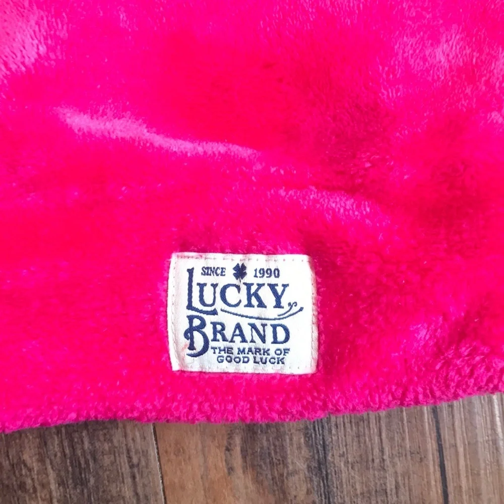 Lucky Brand Vibrant Pink Fuzzy Hoodie